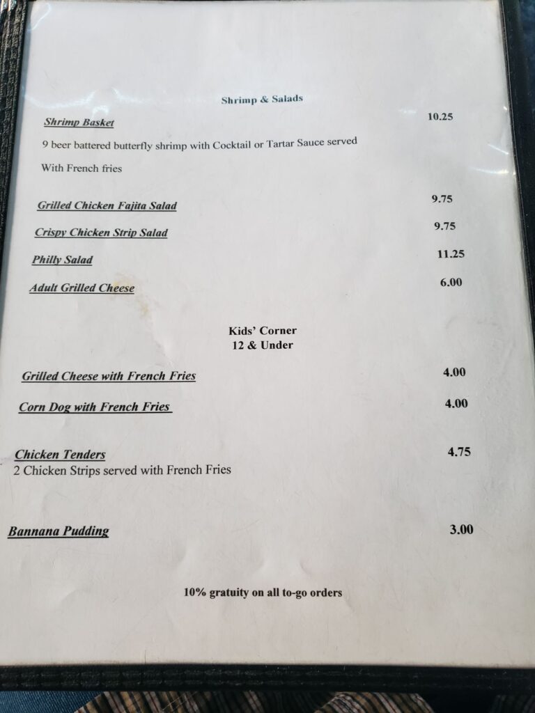 Jetty Shack Menu 6